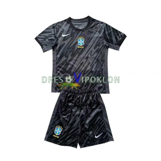 Brazil Golmanski Copa America Dres Gostujući 2024 Kratkih Rukava ,Dječji Komplet