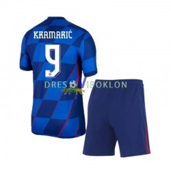 Hrvatska Andrej Kramaric 9 Dres Gostujući Euro 2024 Kratkih Rukava ,Dječji Komplet