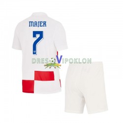 Hrvatska Lovro Majer 7 Dres Domaći Euro 2024 Kratkih Rukava ,Dječji Komplet