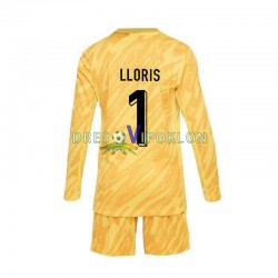 Francuska Golmanski Hugo Lloris 1 Dres Domaći Euro 2024 Dugim Rukavima ,Dječji Komplet