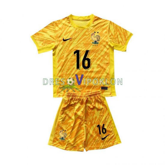 Francuska Golmanski Mike Maignan 16 Dres Domaći Euro 2024 Kratkih Rukava ,Dječji Komplet