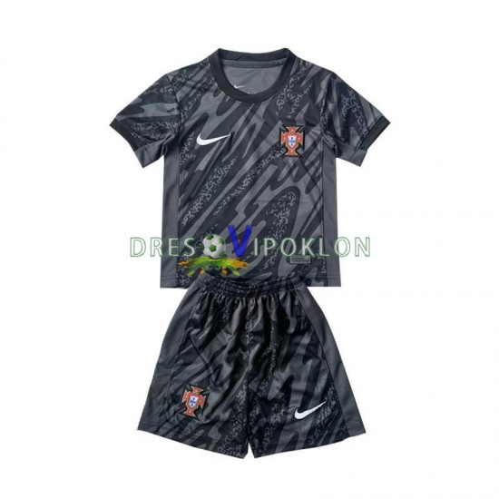 Portugal Golmanski Dres Gostujući Euro 2024 Kratkih Rukava ,Dječji Komplet