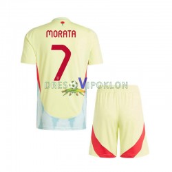Španjolska Alvaro Morata 7 Dres Gostujući Euro 2024 Kratkih Rukava ,Dječji Komplet
