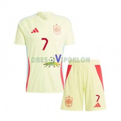Španjolska Alvaro Morata 7 Dres Gostujući Euro 2024 Kratkih Rukava ,Dječji Komplet