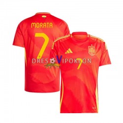 Španjolska Alvaro Morata 7 Dres Domaći Euro 2024 Kratkih Rukava ,Muški