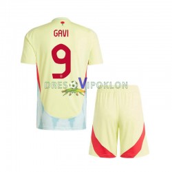 Španjolska Gavi 9 Dres Gostujući Euro 2024 Kratkih Rukava ,Dječji Komplet