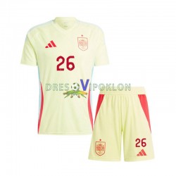 Španjolska Pedri 26 Dres Gostujući Euro 2024 Kratkih Rukava ,Dječji Komplet