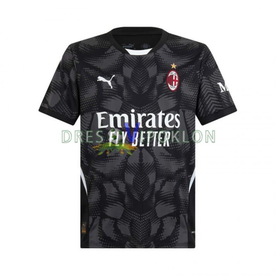 AC Milan Golmanski Crno Dres Domaći 2024-2025 Kratkih Rukava ,Muški