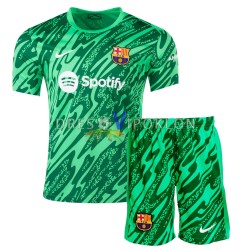 FC Barcelona Golmanski zelena Dres Domaći 2024-2025 Kratkih Rukava ,Dječji Komplet