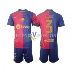 FC Barcelona UCL Font Blade 3 Dres Domaći 2024-2025 Kratkih Rukava ,Dječji Komplet