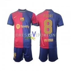 FC Barcelona UCL Font PEDRI 8 Dres Domaći 2024-2025 Kratkih Rukava ,Dječji Komplet