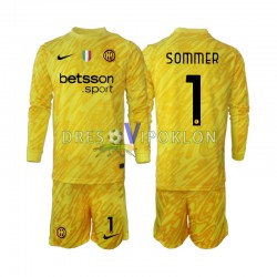 Inter Milan Golmanski Yann Sommer 1 Dres Gostujući 2024-2025 Dugim Rukavima ,Dječji Komplet