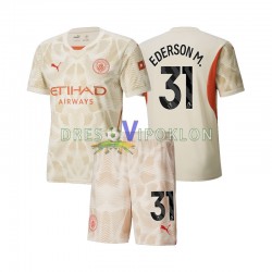 Manchester City Golmanski Ederson Moraes 31 Dres Treći 2024-2025 Kratkih Rukava ,Dječji Komplet
