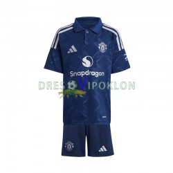 Manchester United Crvena Dres Gostujući 2024-2025 Kratkih Rukava ,Dječji Komplet