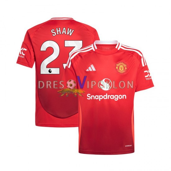 Manchester United Luke Shaw 23 Crvena Dres Domaći 2024-2025 Kratkih Rukava ,Muški