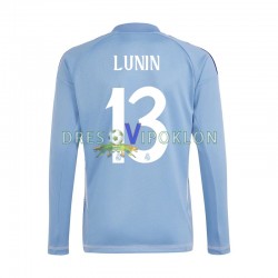Real Madrid Golmanski Andriy Lunin 13 Plava Dres Domaći 2024-2025 Dugim Rukavima ,Muški