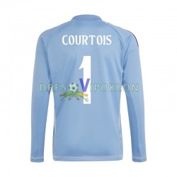 Real Madrid Golmanski Thibaut Courtois 1 Plava Dres Domaći 2024-2025 Dugim Rukavima ,Muški