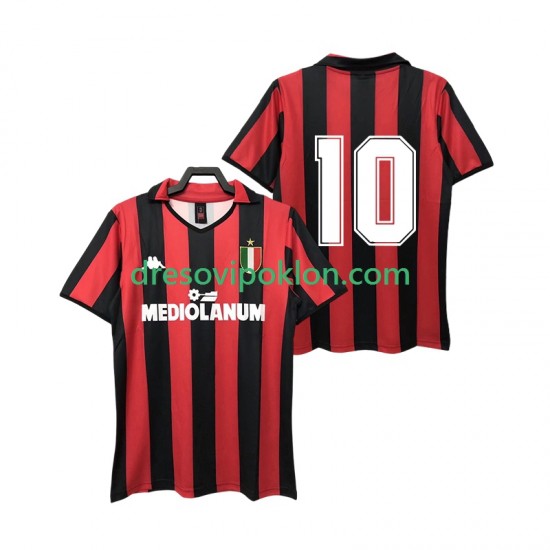 AC Milan 10 1988 1989 Retro Dres Domaći Kratkih Rukava ,Muški