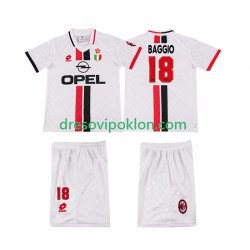 AC Milan BAGGIO 18 1996 1997 Retro Dres Gostujući Kratkih Rukava ,Dječji Komplet