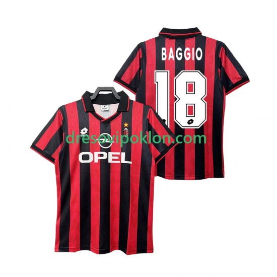 AC Milan BAGGIO 18 1995 1996 Retro Dres Domaći Kratkih Rukava ,Muški
