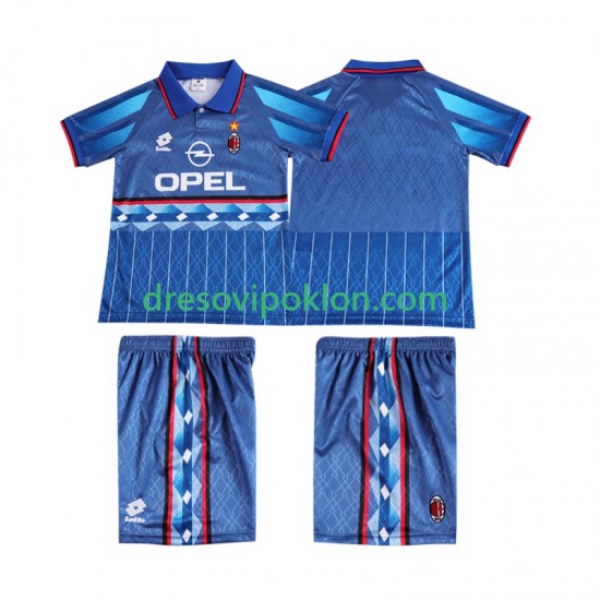 AC Milan 1995 1996 Retro Dres Gostujući Kratkih Rukava ,Dječji Komplet