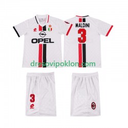 AC Milan MALDINI 3 1996 1997 Retro Dres Gostujući Kratkih Rukava ,Dječji Komplet