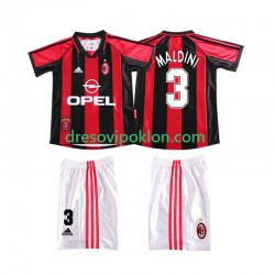 AC Milan MALDINI 3 Retro Dres Domaći 1998 1999 Kratkih Rukava ,Dječji Komplet