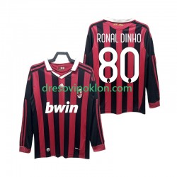 AC Milan RONALDINHO 80 2009 Retro Dres Domaći 2010 Dugim Rukavima ,Muški