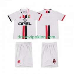 AC Milan 1996 1997 Retro Dres Gostujući Kratkih Rukava ,Dječji Komplet