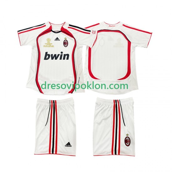 AC Milan 2007 Retro Dres Gostujući 2006 Kratkih Rukava ,Dječji Komplet
