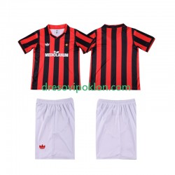 AC Milan 1990 1991 Retro Dres Domaći Kratkih Rukava ,Dječji Komplet