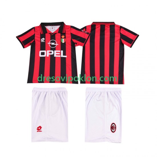 AC Milan 1996 1997 Retro Dres Domaći Kratkih Rukava ,Dječji Komplet