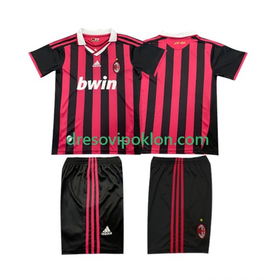 AC Milan 2009 Retro Dres Domaći 2010 Kratkih Rukava ,Dječji Komplet