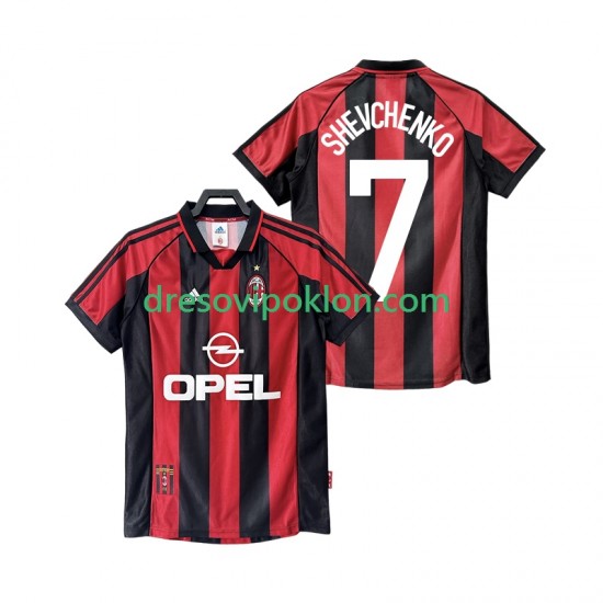 AC Milan SHEVCHENKO 7 Retro Dres Domaći 1998 1999 Kratkih Rukava ,Muški