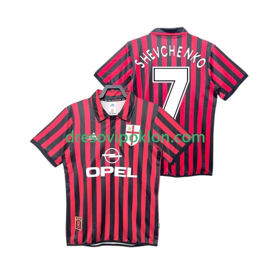 AC Milan SHEVCHENKO 7 2000 Retro Dres Domaći 1999 Kratkih Rukava ,Muški