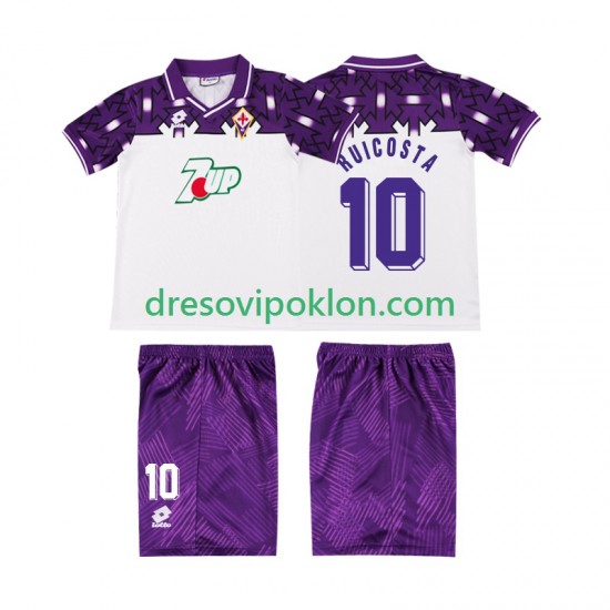 ACF Fiorentina RUI COSTA 10 1992 1993 Retro Dres Gostujući Kratkih Rukava ,Dječji Komplet