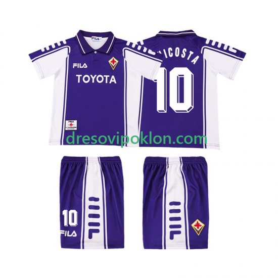 ACF Fiorentina RUI COSTA 10 2000 Retro Dres Domaći 1999 Kratkih Rukava ,Dječji Komplet