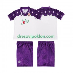 ACF Fiorentina 1992 1993 Retro Dres Gostujući Kratkih Rukava ,Dječji Komplet
