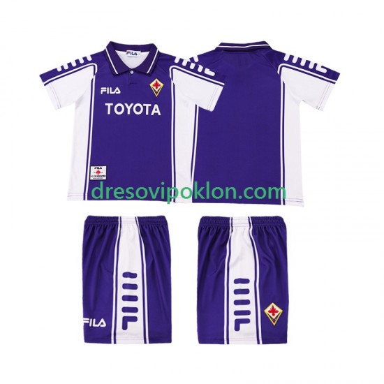 ACF Fiorentina 2000 Retro Dres Domaći 1999 Kratkih Rukava ,Dječji Komplet