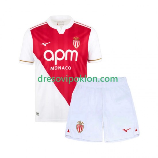 AS Monaco Dres Domaći 2025-2026 Kratkih Rukava ,Dječji Komplet