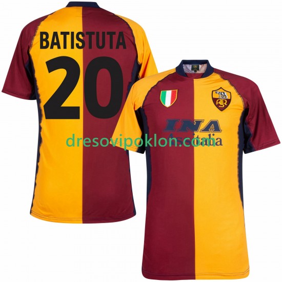 Roma Batistuta 20 2000 2001 Retro Dres Domaći Kratkih Rukava ,Muški