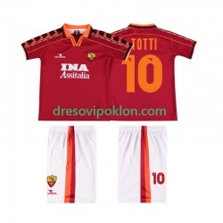 Roma TOTTI 10 Retro Dres Domaći 1998 1999 Kratkih Rukava ,Dječji Komplet