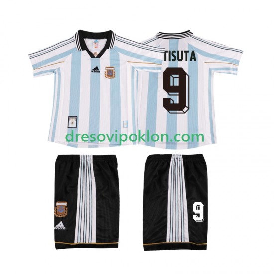 Argentina BATISUTA 9 Retro Dres Domaći 1998 Kratkih Rukava ,Dječji Komplet