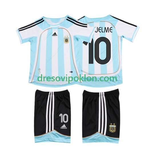 Argentina RIQUELME 10 2007 Retro Dres Domaći 2006 Kratkih Rukava ,Dječji Komplet