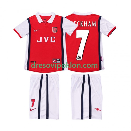 Arsenal BECKHAM 7 Retro Dres Domaći 1998 1999 Kratkih Rukava ,Dječji Komplet