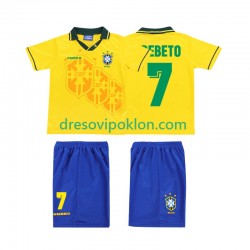 Brazil BEBETO 7 Retro Dres Domaći 1994 Kratkih Rukava ,Dječji Komplet