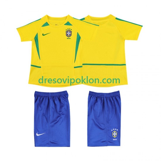 Brazil Retro Dres Domaći 2002 Kratkih Rukava ,Dječji Komplet