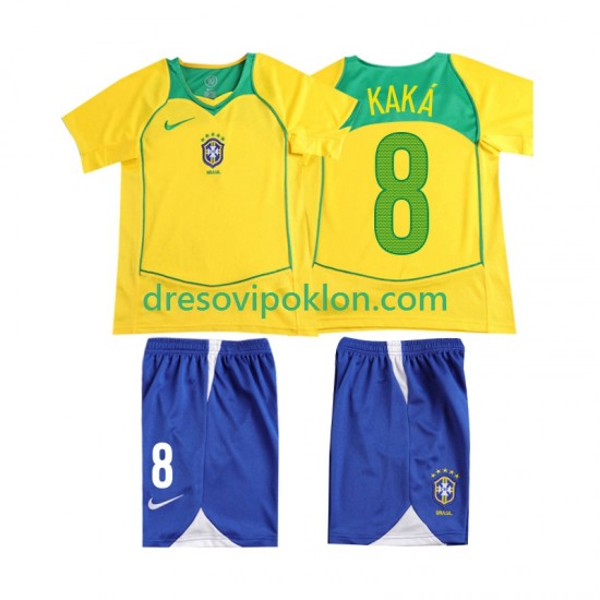Brazil KAKA 8 Retro Dres Domaći 2004 Kratkih Rukava ,Dječji Komplet