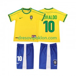 Brazil RIVALDO 10 Retro Dres Domaći 1998 Kratkih Rukava ,Dječji Komplet