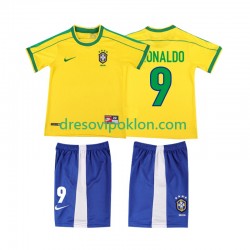 Brazil Ronaldo 9 Retro Dres Domaći 1998 Kratkih Rukava ,Dječji Komplet
